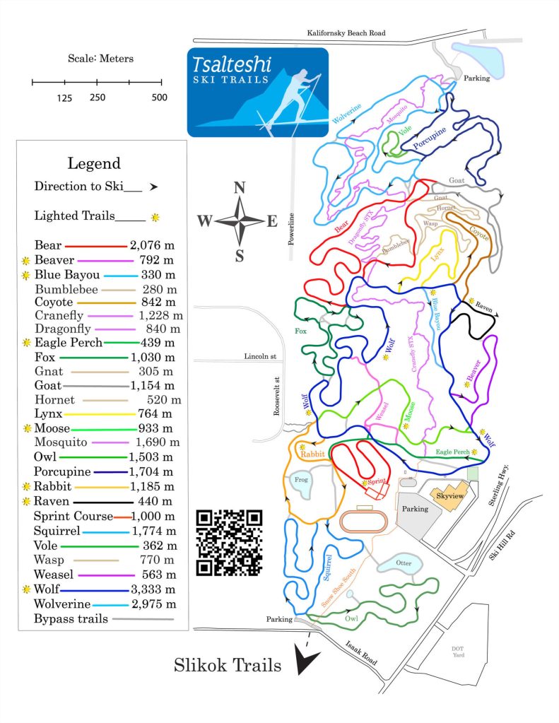 The 2019 map of Tsalteshi Trails, located just outside of Soldotna, Alaska. (Map provided by Tsalteshi)