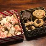 Two cookie boxes our household received from nearby friends, photographed on Dec. 21, 2020, in Anchorage, Alaska. (Photo by Victoria Petersen/Peninsula Clarion)