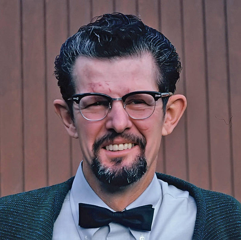 Gaede grew a mustache, goatee and sideburns to cover some of his scars. (Photo courtesy of the Gaede Collection)