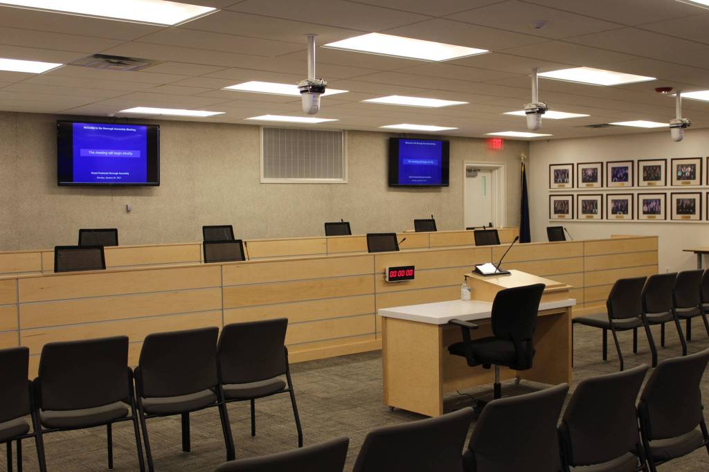 Renovations made to the Betty J. Glick Assembly Chambers are seen on Monday, Jan. 4 in Soldotna, Alaska. (Ashlyn OHara/Peninsula Clarion)
