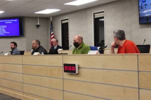 Members of the Kenai Peninsula Borough Assembly are seen on Tuesday, Jan. 5 in Soldotna, Alaska. (Ashlyn O'Hara/Peninsula Clarion)
