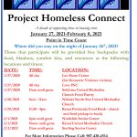 The list of events for the 2021 Project Homeless Connect event. (Courtesy Jodi Stuart)