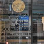 The entrance to the Alaska Department of Health and Social Services building in downtown Juneau. Gov. Mike Dunleavy has proposed splitting the department to spread the administrative burden, but health care workers and tribal leaders say they werent consulted and Alaska Natives will likely be negatively impacted. (Peter Segall / Juneau Empire)