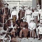 Photo from the Alaska Digital Archives 
White men and women in Kenai tended to congregate with people like themselves. This typical outing, in Kasilof, includes (far left, back row) Hans P. Nielsen, superintendent of the Agricultural Experiment Station.