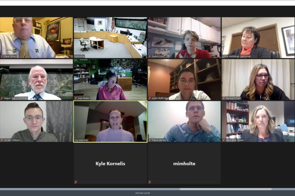 The Soldotna City Council receives a presentation from auditors on Wednesday, Jan. 27, 2021. (Screenshot)