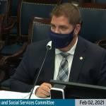 Screenshot
This still image from a Gavel Alaska livestream shows Department of Health and Social Services Commissioner Adam Crum as he speaks to a Senate committee on Tuesday, Feb. 2, 2021. Lawmakers questioned Crum on the legality of Gov. Mike Dunleavys emergency disaster declarations and extensions.