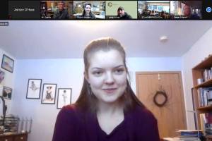 Cooper Landing School student Linnaea Gossard is named ASTEs student of the year during a remote ceremony on Friday, Feb. 12, 2021. (Screenshot)