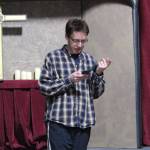 Paul Morin directs actors at the Kenai Performers black box theatre on Monday, Feb. 15, 2021 in Soldotna Alaska. (Ashlyn OHara/Peninsula Clarion)
