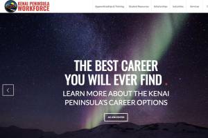 The homepage of Kenai Peninsula Economic Development Districts new workforce development is seen in a screenshot from Feb. 17, 2021. (Screenshot)