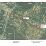 This map shows a proposed road and gravel pad that are part of Hilcorp Alaskas application to drill gas exploration wells near Anchor Point, Alaska. (Image courtesy Alaska Department of Natural Resources, Division of Oil and Gas)