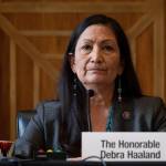 Rep. Deb Haaland, D-N.M., listens during the Senate Committee on Energy and Natural Resources hearing on her nomination to be Interior secretary, on Capitol Hill in Washington. Some Republican senators labeled Haaland radical over her calls to reduce dependence on fossil fuels and address climate change, and said that could hurt rural America and major oil and gas-producing states. The label of Haaland as a radical by Republican lawmakers is getting pushback from Native Americans. (Jim Watson / Pool Photo)