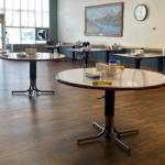 Tables in the dining room of the Heritage Place Skilled Nursing facility are arranged for social distancing. (Photo courtesy Sandi Crawford)