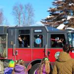 A CES fire engine drives in the 30th Annual Sweeneys St. Patricks Day Parade on Wednesday, March 17 in Soldotna, Alaska. (Ashlyn OHara/Peninsula Clarion)
