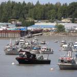 Brian Mazurek/Peninsula Clarion)
Commercial fishing vessels are moored near the mouth of the Kenai River on July 10, 2020.