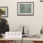 Matt Conner (left) and Amber Kraxberger-Linson demonstrate how to tie flies during a remote workshop on Friday, March 26, 2021, in Alaska. (Screenshot)
