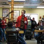 Rep. Sarah Vance, R-Homer, speaks at a town hall meeting on Monday, March 29, 2021, at Captain's Coffee in Homer, Alaska. (Photo by Michael Armstrong/Homer News)