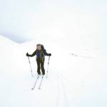 Hannah Lafleur skis through Resurrection Pass on the Kenai Peninsula in Alaska on March 29, 2021. (Photo by Kat Sorensen)