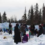 Children look for Easter eggs at Kenai Municipal Park on Friday, April 2, 2021 in Kenai, Alaska. (Ashlyn OHara/Peninsula Clarion)