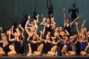 Youth members of Forever Dance Alaska take part in rehearsal Tuesday, March 26, 2019, at the Renee Hendersen Auditorium at Kenai Central High School for the companys production of Best of Broadway. (Photo by Joey Klecka/Peninsula Clarion)
