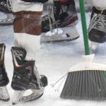 The Kenai River Brown Bears celebrate a three-game sweep of the Chippewa (Wisconsin) Steel on Sunday, April 25, 2021, at the Soldotna Regional Sports Complex in Soldotna, Alaska. (Photo by Jeff Helminiak/Peninsula Clarion)