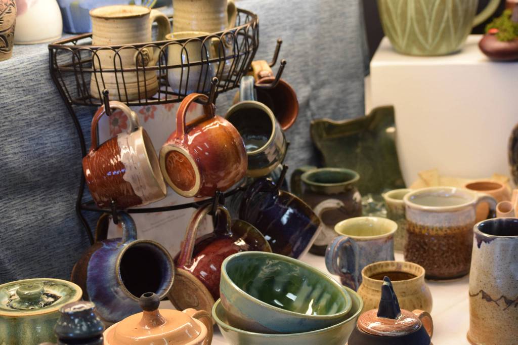 Handmade ceramics are on display at the Kenai Potters Guild on Tuesday, April 27, 2021. Camille Botello / Peninsula Clarion