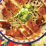 A chicken patty adds to a simple Japanese-cuisine-inspired noodle bowl, photographed on Jan. 15, 2021, in Anchorage, Alaska. (Photo by Victoria Petersen/Peninsula Clarion)