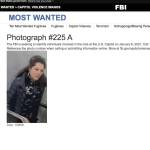 A screenshot from the FBIs Most Wanted page showing a photo the FBI said was taken on Jan. 6, 2021, inside the U.S.Capitol. Marilyn Hueper said FBI agents showed her this image and claimed it was her. (Screenshot)