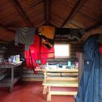 Drying gear out inside the trapper cabin at Pipe Creek. (Photo provided by refuge)
