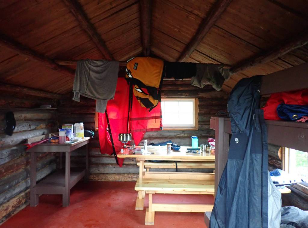 Drying gear out inside the trapper cabin at Pipe Creek. (Photo provided by refuge)