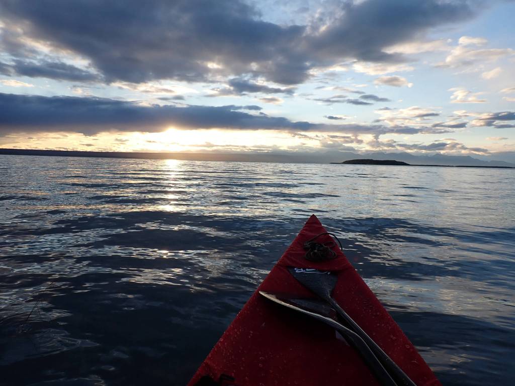 Looking east towards the sun rising over Caribou Island. (Photo provided by refuge)
