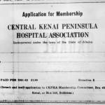 This clippable application for membership in the Central Kenai Peninsula Hospital Association appeared in the Cheechako News in 1961.