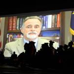 State Sen. Peter Micciche remotely addresses graduates at Kenai Central High School on Monday, May 17, 2021 in Kenai, Alaska. (Ashlyn OHara/Peninsula Clarion)