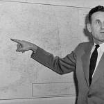 Harold Pomeroy, seen here in the mid-1950s when he was director of the Alaska Territorial Civil Defense agency, was instrumental in making sure that the hospital was finally completed. As the first chairman (mayor) of the Kenai Peninsula Borough, he did considerable research and helped create a service area to fund the hospital. (Photo courtesy of the Alaska Digital Archives)
