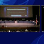 Krista Schooley (left) testifies before the Kenai Peninsula Borough Board of Education on Monday, June 7, 2021 in Kenai, Alaska. (Screenshot)