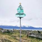 This photo illustration shows the design of Argent Kvasnikoffs Tuyanitun Tuggeht sculpture to be installed at Bishops Beach in Homer, Alaska. (Photo courtesy of Argent Kvasnikoff and Bunnell Street Arts Center)