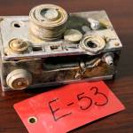 A camera recovered from the 1952 crash of a C-124 Globemaster was found this month on Colony Glacier and displayed at Joint Base Elmendorf-Richardson, Alaska, Tuesday, Sept. 29, 2021. (AP Photo/Mark Thiessen)