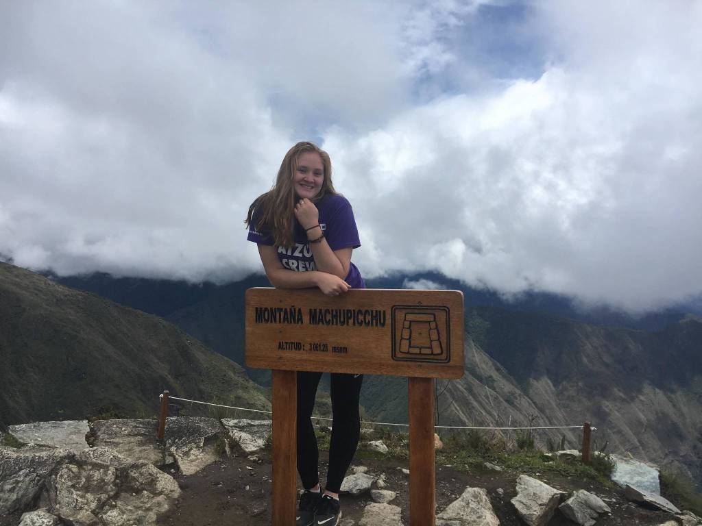 Camille Botello summits the Machu Picchu Mountain near Aguas Calientes, Peru on October 27, 2018. (Photo provided)