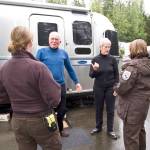 Volunteer campground hosts meet with Refuge Rangers at Hidden Lake Campground. (Photo by Berkley Bedell/USFWS)