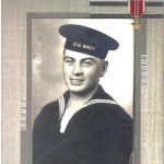 The cover of Doug Dodds Hero Unaware features a photo of Walter Dodd in his U.S. Navy uniform at the start of World War II.