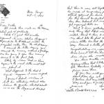 One of the letters Walter Dodd wrote to his mother during his service as a U.S. Navy corpsman attached to the U.S. Marine Corps 4th Division. The stars in the letterhead show the battles fought by the division. The Marines would later fight at Iwo Jima. (Photo courtesy Doug Dodd)