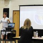 Amanda Adams leads a session during an in-service at Skyview Middle School on Friday, Aug. 13, 2021 in Soldotna, Alaska. (Ashlyn OHara/Peninsula Clarion)