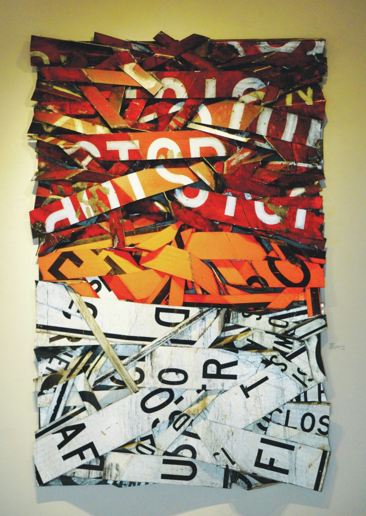 Sheila Wynes Strata #5 is part of her show that opened Friday, Aug. 6, 2021, at Bunnell Street Arts Center. (Photo by Michael Armstrong/Homer News)