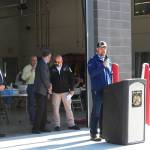 Jesse Bjorkman speaks at a ribbon-cutting ceremony at Nikiski Fire Station 3 on Friday, Aug. 20, 2021 in Nikiski, Alaska. (Ashlyn OHara/Peninsula Clarion)