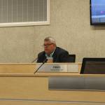 Kenai Peninsula Borough Mayor Charlie Pierce attends the March 2, 2021, borough assembly meeting at the Betty J. Glick Assembly Chambers at the Borough Administration Building in Soldotna, Alaska. (Photo by Ashlyn OHara/Peninsula Clarion)