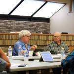 Kenai Vice Mayor Bob Molloy (center left) speaks at a work session of the Kenai City Council on Wednesday, Sept. 1, 2021 in Kenai, Alaska. (Ashlyn OHara/Peninsula Clarion)