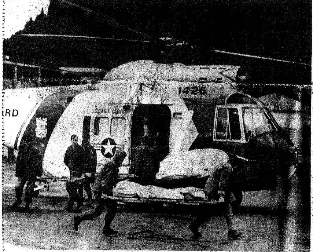Associated Press
National Guardsmen carry bodies to the armory, now the Juneau Arts and Culture Center, which was used as a morgue to process the dead from an Alaska Airlines Boeing 727 that flew into a mountain near Juneau in 1971, killing all 111 aboard.