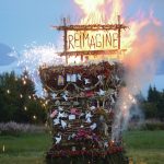 "Reimagine," the 17th annual Burning Basket, catches fire in a field on Sunday, Sept. 13, 2020, near Homer, Alaska. Artist Mavis Muller intended to broadcast live on Facebook and YouTube the burning of the basket, but because of technical difficulties that didn't happen.
"Burning Basket teaches how to let go of expectations and accept the present moment," Muller wrote in a text message. "Technology is fickle. The basket, however, did exactly what it promised to do. It helod our collective burderns, our memorials, our joys, sadness, fear, and dispersed all of our good intentions in a plume of smoke, sparks and flames." (Photo by Michael Armstrong/Homer News)