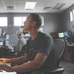 (Ashlyn OHara/Peninsula Clarion)
Ryan Tunks works at the Kenai Peninsula Borough Office of Emergency Management on Thursday in Soldotna.