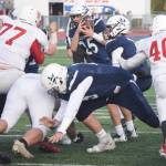 Soldotnas Gehret Medcoff runs for a touchdown against Wasilla on Friday, Sept. 24, 2021, at Justin Maile Field in Soldotna, Alaska. (Photo by Jeff Helminiak/Peninsula Clarion)