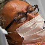 Joyce Johnson-Albert looks on as she receives an antibody infusion while lying on a bed in a trauma room at the Upper Tanana Health Center Wednesday, Sept. 22, 2021, in Tok, Alaska. Johnson-Albert was optimistic but also realistic. I just hope the next few days Ill be getting a little better than now, Johnson-Albert told a reporter on the other side of a closed, sliding glass door to the treatment room two days after testing positive for COVID-19 and while receiving an antibody infusion. Its just hard to say. You can go either way. (AP Photo/Rick Bowmer)